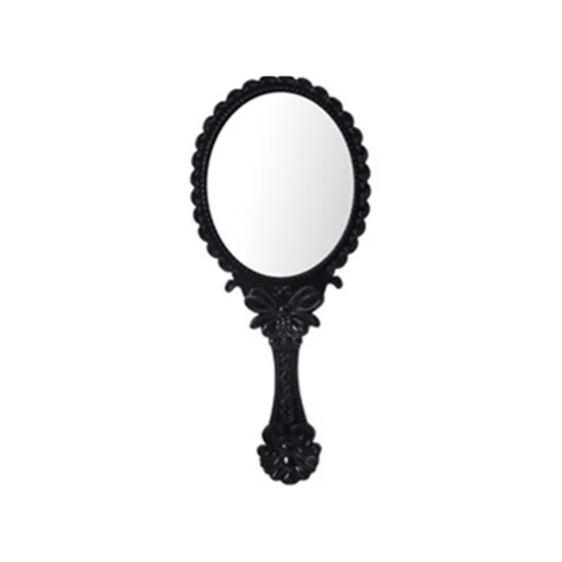 Черно-белое портативное зеркало для макияжа косметические зеркала зеркало косметическое ручное зеркало с ручкой для дам красота комод - Цвет: black small