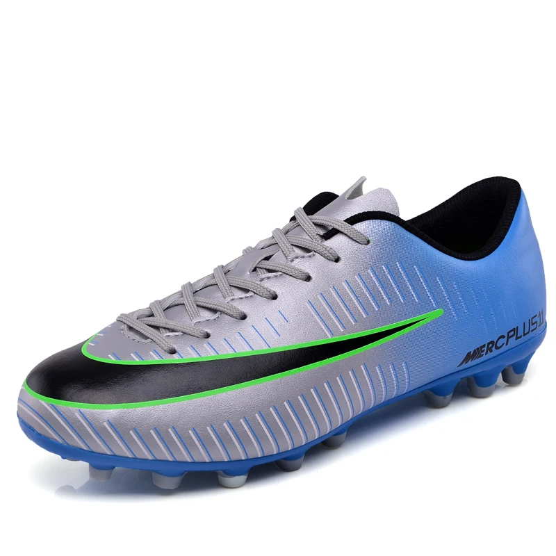 SUROM 34~ 45 длинные шипы футбольные кроссовки мужские спортивные уличные лужайки футбольные бутсы - Цвет: 11708-gray