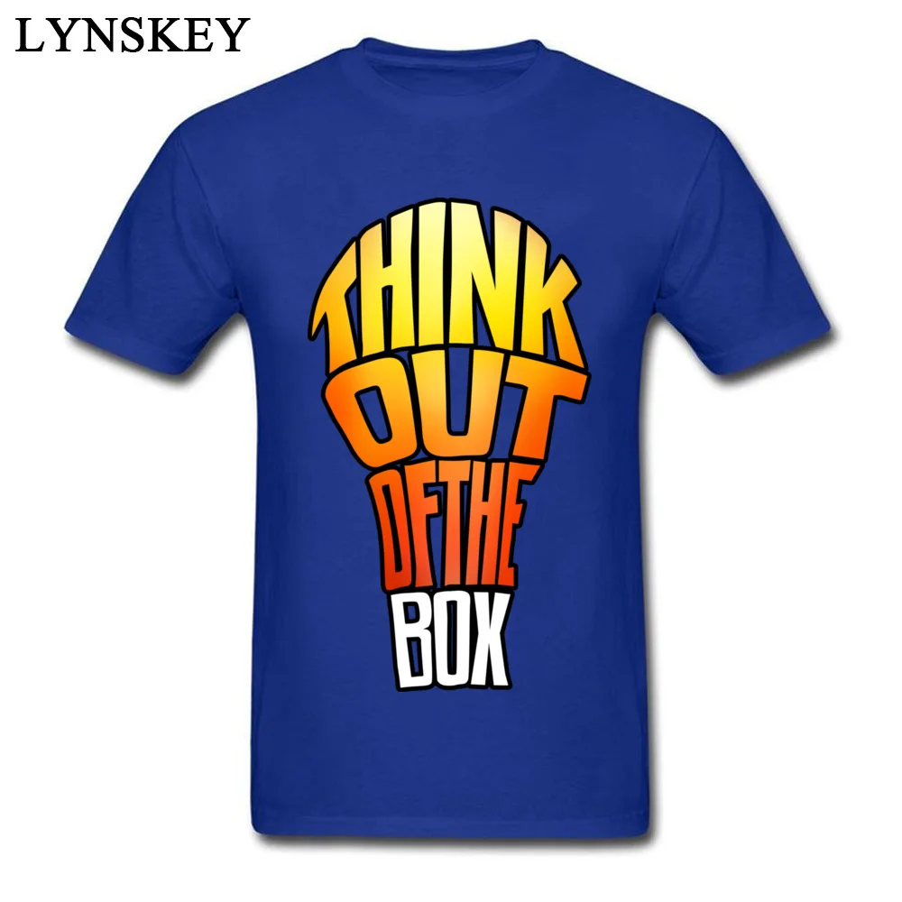 Men T-shirts Summer Custom Short Sleeve Summer/Autumn Tops Tees Rife Round Neck 100% Cotton Sweatshirts Think Out of the Box Think Out of the Box blue