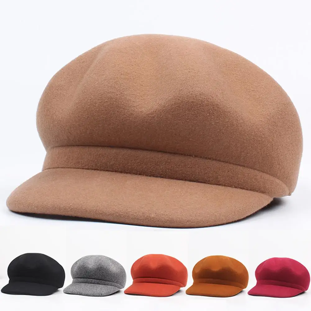 

MISSKY Women Concise Beret Wool Hat Solid Color Breathable Felt Cap All-matching Hat