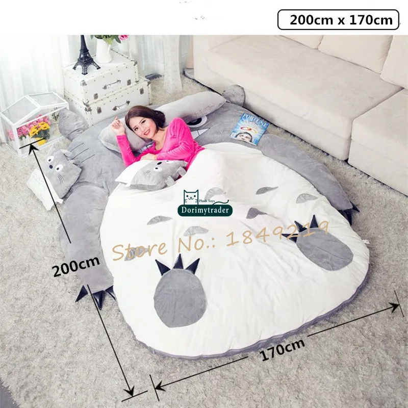 Dorimytrader поп аниме totoro плюшевый beanbag мягкий спальный мешок кровать диван татами 5