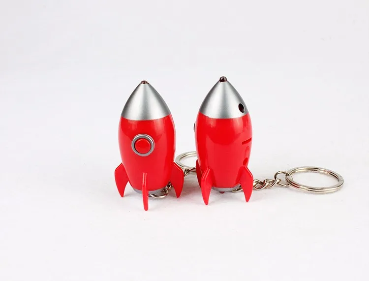 Cartoon small rockets font b LED b font key chain Creative gift for children bags cars
