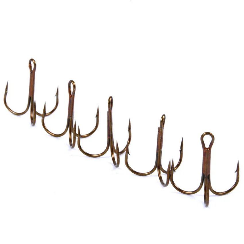 

200pcs High Carbon Steel Treble Fishing Hooks Size 2#-10# Round Bend Treble Hooks 30 For Each Pack Fishing Tackle