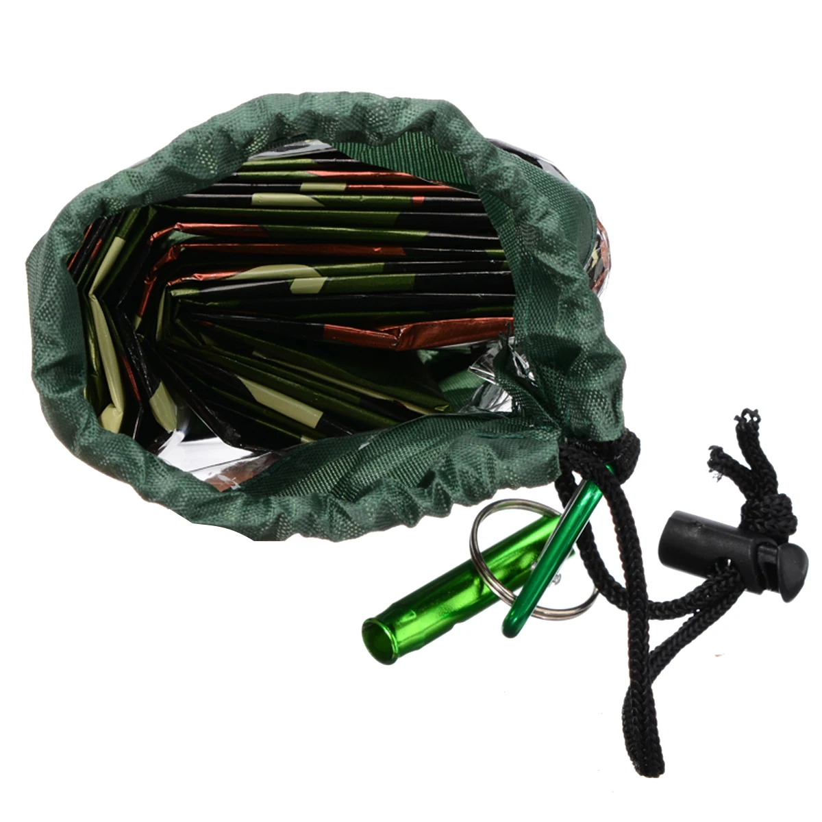 200*120cm Camouflage Waterproof Emergency Thermal Sleeping Bag With Survival Whistle Camping Survival