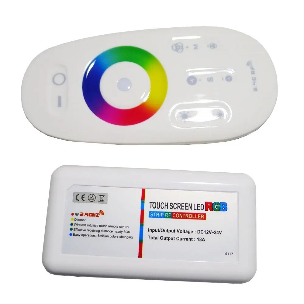 2.4G LED RGB/RGBW Controller DC12 24V Touch Screen RF wireless Remote