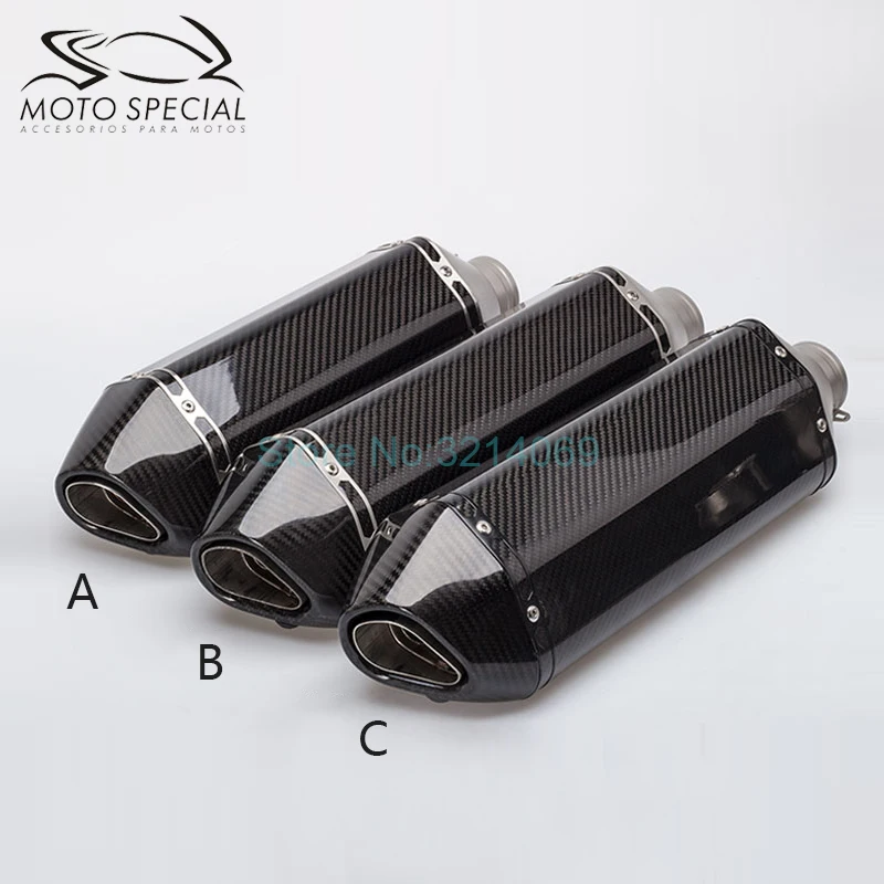 Универсальный 51 мм мотоцикл Akrapovic выхлопная труба для NINJA650 GSXR750 BN600 углеродное волокно мотоциклетная труба глушитель Escape демпфер