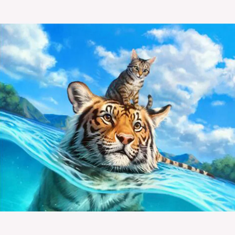 

5d DIY diamond painting Tigers Cross Stitch Diamond embroidery Animal Diamond European Home Decor Children's gifts