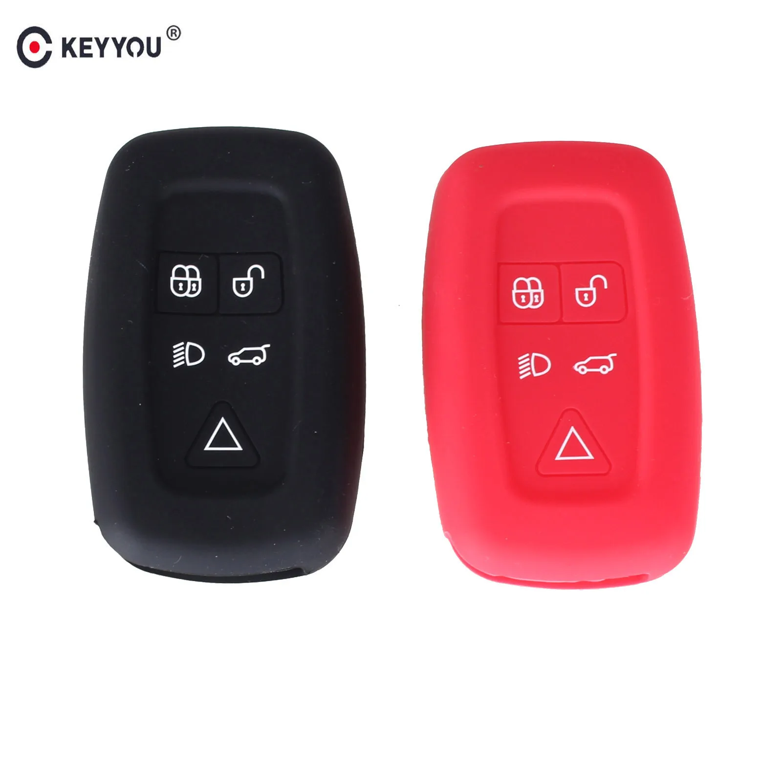 

KEYYOU Silicone Cover Smart Remote Key Shell Case 5 Buttons For Land Rover Sport Discovery LR4 Range Rover Evoque