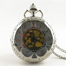 Серебряные карманные часы полые прохладный Кошмар Рождество тема черный полый коробка дизайн кварцевые карманные часы Fob часы