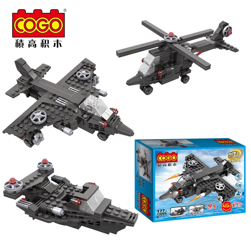 

COGO 177pcs Bricks Airborne 3 in 1 Fighting Plane Attack Educational Buiding Block Military Model Assembly Kid Toy Birthday Gift