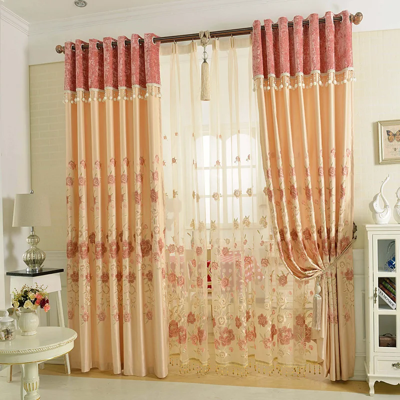 

European High Precision Three-dimensional Embroidery Curtains for Living Dining Room Bedroom.