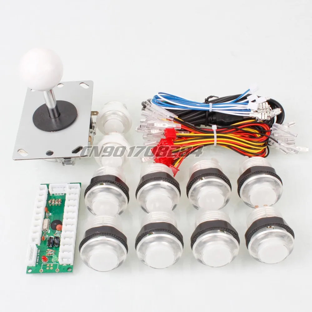 

New USB LED Encoder To PC Controller 2Pin Rocker + 10 LED Illuminated Push Buttons For Arcade Joystick DIY Kits Mame Games Parts