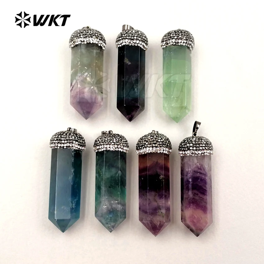 WT NP301 Wholesale Mini long clear natural pendant with