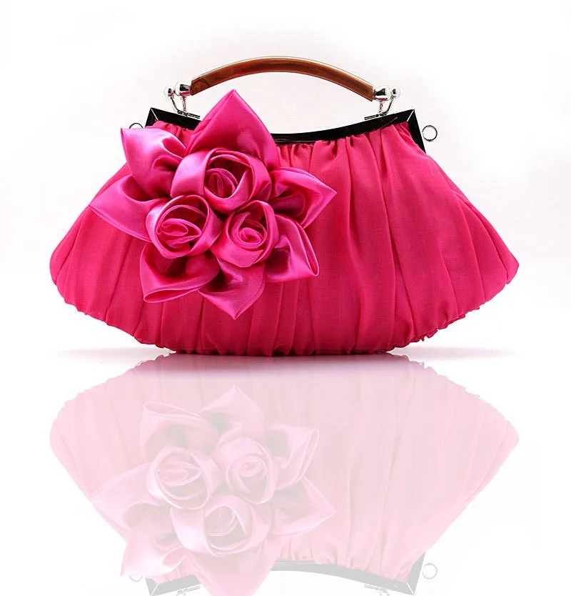 Hot Pink Chinese Women S Satin Wedding Evening Bag Clutch Handbag Hot Pink Chinese Women S Satin Wedding Evening Bag Clutch Handbag Bride Party Purse Makeup Free Shipping 0005 J In Clutches From Luggage Bags On