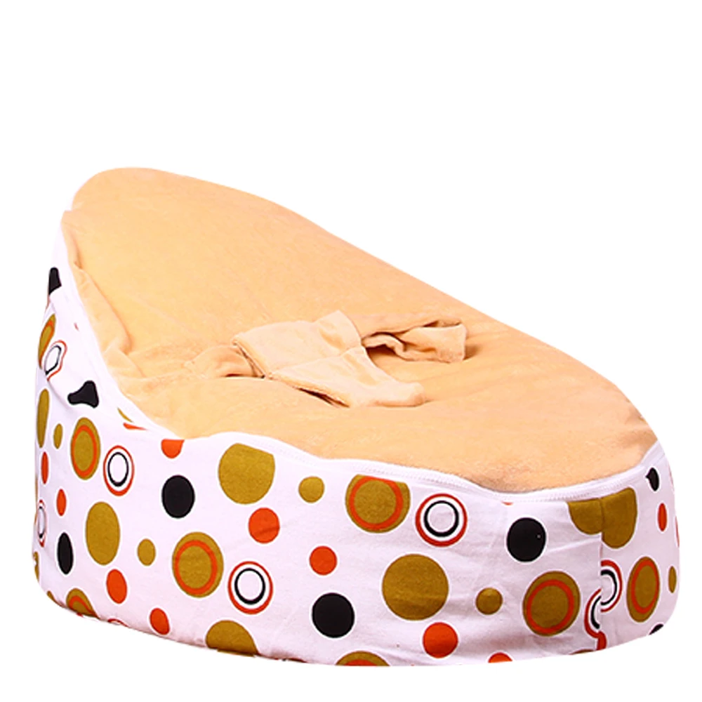 Levmoon Medium Brown Circle Print Bean Bag Chair Kids Bed For Sleeping Portable Folding Child Seat Sofa Zac Without The Filler Levmoon Medium Brown Circle Print Bean Bag Chair Kids Bed For Sleeping Portable Folding Child Seat Sofa Zac Without The Filler