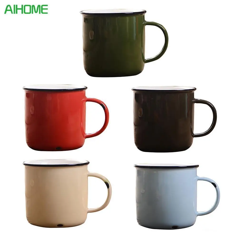 

Original Pure hand-made enamel cup Literary retro nostalgia Imitation enamel drinking cups Water Drinking Container Wholesale