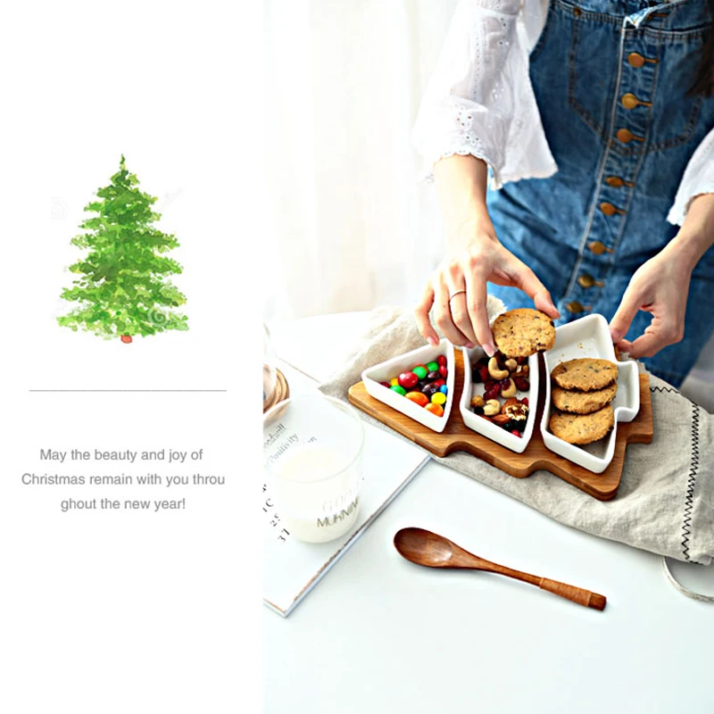 Creative Ceramics Christmas Tree Wood Tray  (7)