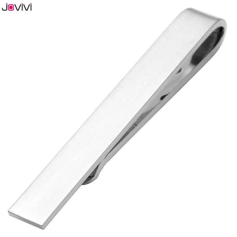 

JOVIVI High Quality Stainless Steel Mens Mirror Thin Slim Skinny Necktie Tie Bar Clasp Gift 42*5 mm