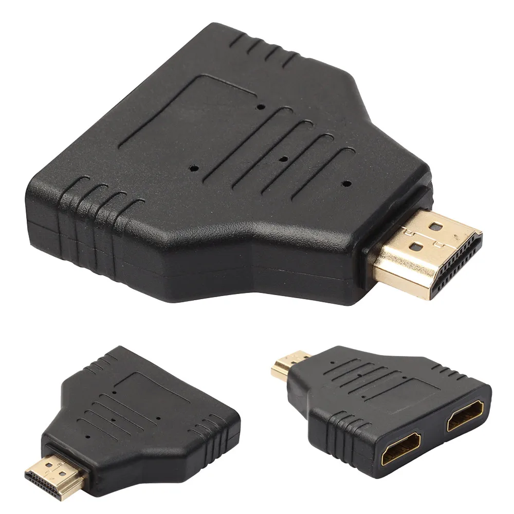 HDMI штекер-Двойной HDMI Женский 1-2 способ сплиттер адаптер для HD tv Горячая DH для Xbox Blueray DVD плееров PS3 Прямая поставка