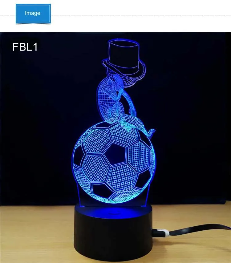 Touch switch 3D Visual Lights LED Football light Cap Helmet 7 color changing USB table desk Lamp Illusion Lamp Night Light  (9)