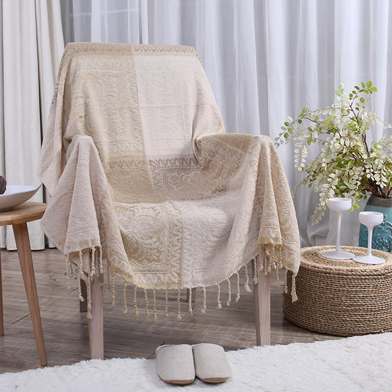 Practical Bohemian Chenille Blanket Super Soft Sofa Decorative ...