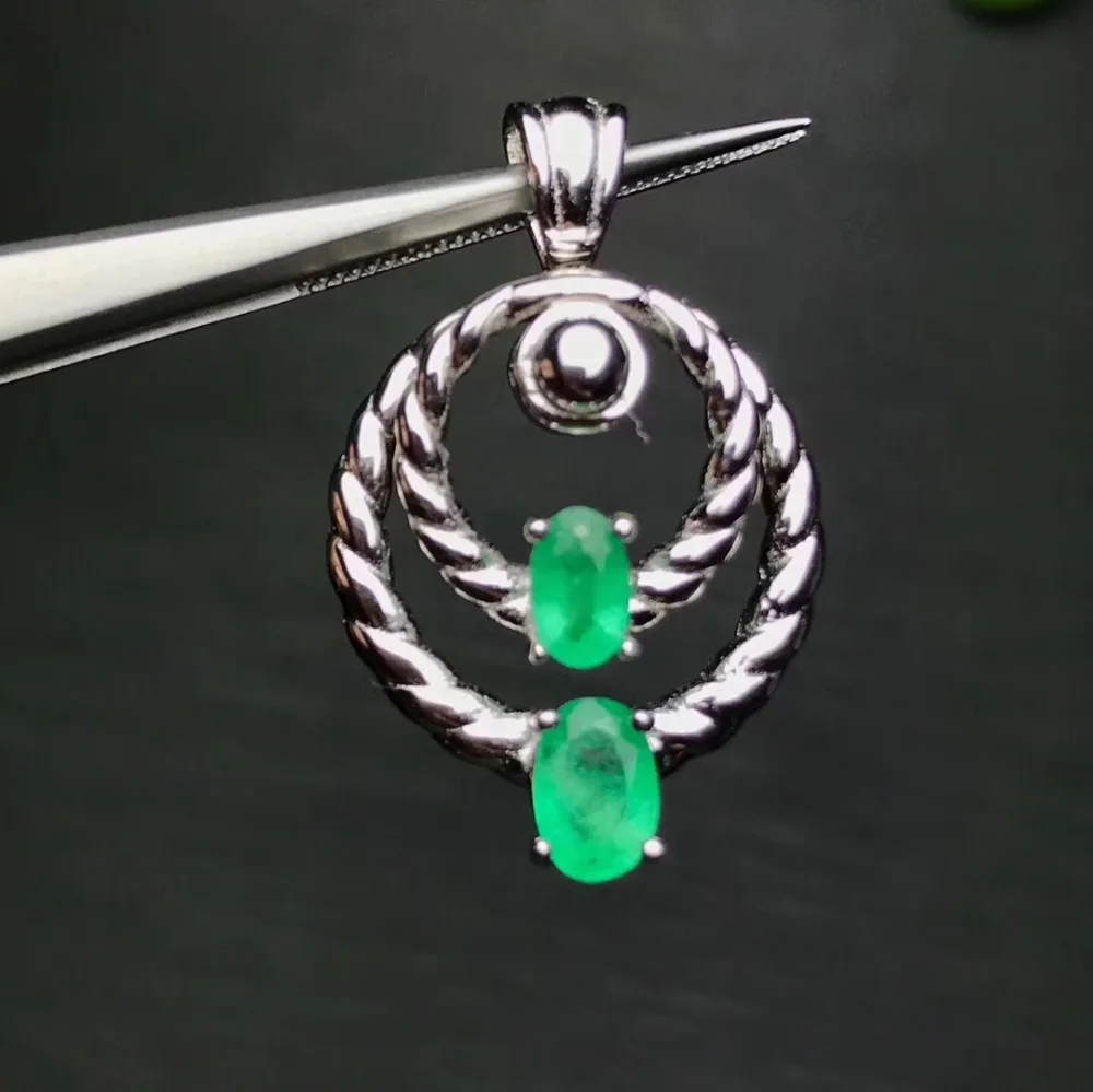 natural green emerald gem Pendant natural gemstone pendant necklace