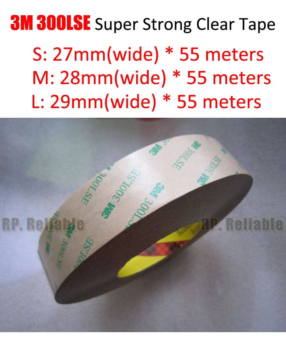 1x27 мм(или 28 мм/29 мм)* 55 м высокая прочность связи с двойным покрытием адгезивные 3 м 300LSE 9495LE для пластиковой полипропиленовой поверхности