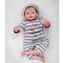 Wholesale Realistic Simulation Reborn Baby Doll Silicone Vinyl 20 Inch Babies Toy With Rooted Mohair Kids Birthday Xmas Gift