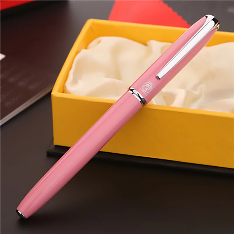 Pink with Box ПИКАССО 916 Malage модная Pimio элегантная перьевая ручка EF/F перьевая Классическая Ручка для письма и оригинальная подарочная коробка для офиса и бизнеса - Цвет: Pink with Box