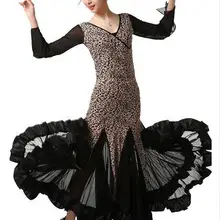 Новая бальная юбка современные танцевальные юбки и сексуальные леопардовые сплайсинги Бальные Танцевальные юбки костюм