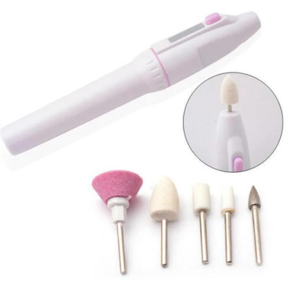 

1set Professional Electric Manicure Pen Pedicure Nail File Nail Tools 5 bits Drill Nail Drill Polish Machine Portable Nail Tool