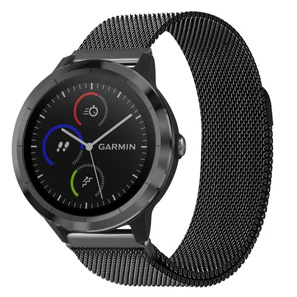 Для Garmin Vivoactive 3 Band 20 мм быстросъемный Миланский ремешок из нержавеющей стали для часов Vivomove HR/Forerunner 645 музыкальные полосы