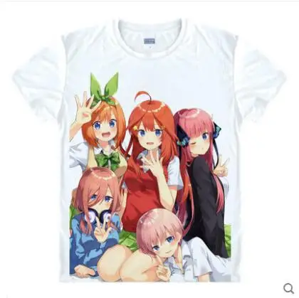 

New Gotoubun no Hanayome The Quintessential Quintuplets Nakano Ichika T-Shirt Anime Cosplay T shirt short-sleeve men tops Tee
