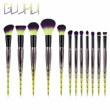 

GUJHUI Pro 12pcs/set Makeup Brushes Powder Foundation Eyeshadow Eyebrow Eyeliner Blush Make up Brush Set Cosmetic Synthetic Hair