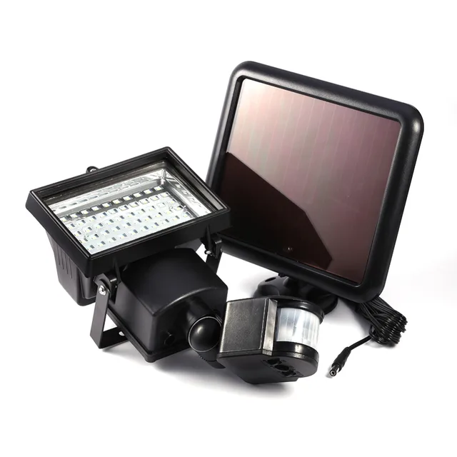 Solar Panel LED Flood Security Garden Light PIR Motion Sensor 60 LEDs Path Wall Lamps Outdoor E
