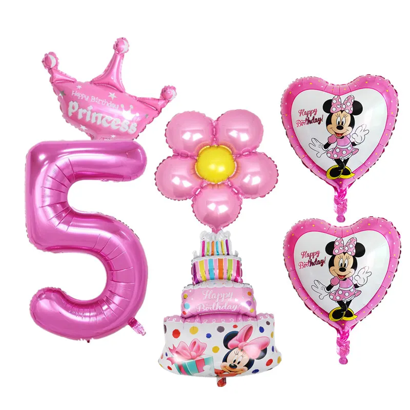 6 шт. детский 5-й набор воздушных шаров на день рождения номер 5 фольгированные шары для маленьких мальчиков и девочек 5 лет с днем рождения украшения воздушные шары