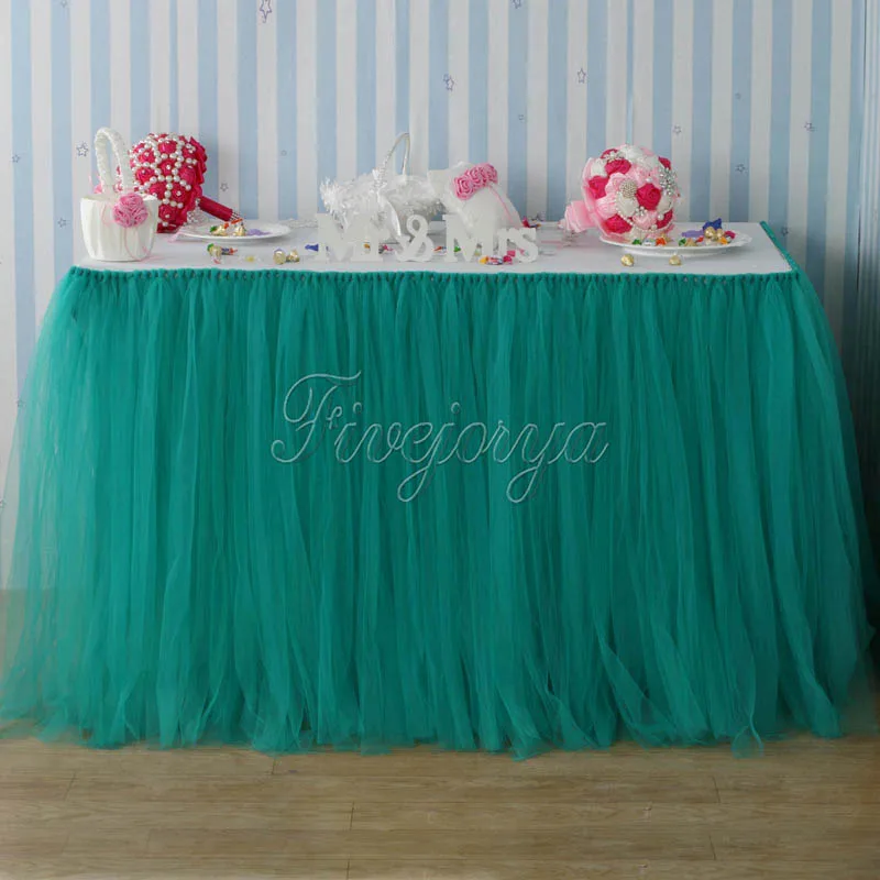 80x100cm Romantik Dugun Dekorasyon Tul Masa Etek Diy Tutu Sofra Etekler Kiz Iyilik Ev Masa Susu Hl Markochkupa Se