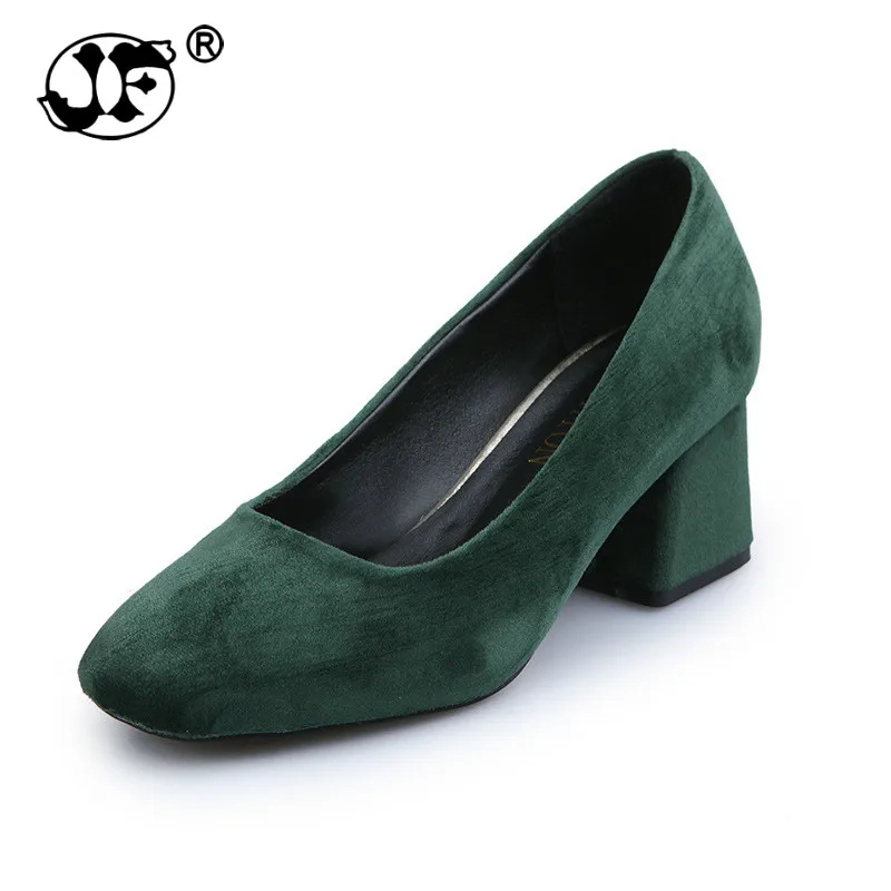 

Fashion Shallow Mouth Women Single Shoes Square Leisure Party Shoe Suede Comfortable Working Women's Shoes YUI8
