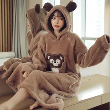 MS осенне-зимние плюшевые утепленные пижамы с длинными рукавами и капюшоном с изображением маленькой обезьянки теплые домашние пижамы для девочек