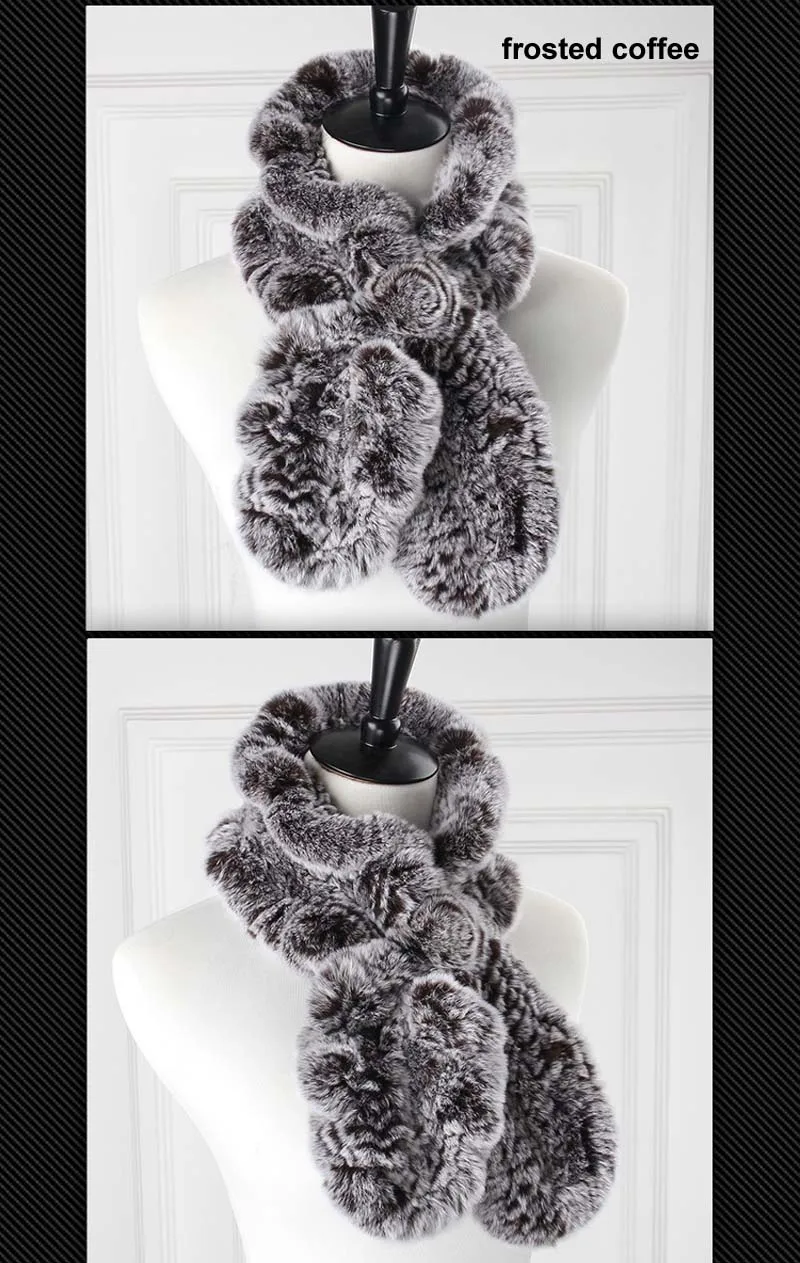rex wavy scarf frosted coffee