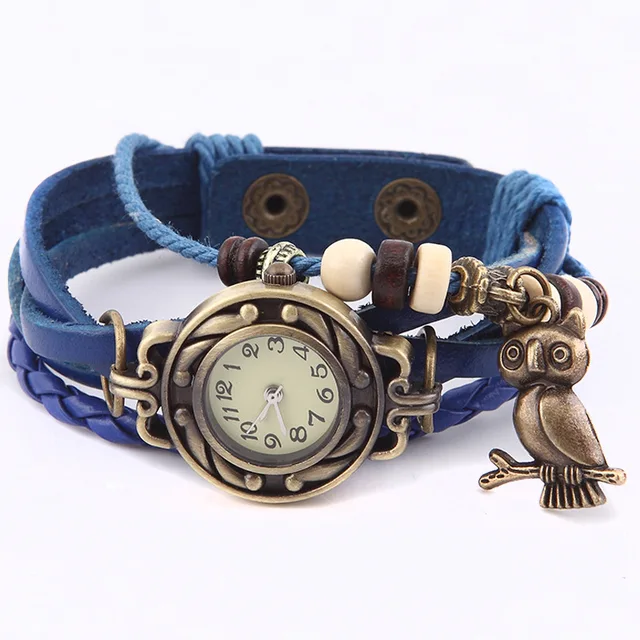 Mini Small Dial Watch Female Retro Multilayer Leather Quartz Wristwatch with Bro Mini Small Dial Watch Female Retro Multilayer Leather Quartz Wristwatch with Bro