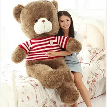 Плюшевые игрушки плюшевый медведь в свитере игрушка большие красными полосками и рисунком плюшевого медведя игрушка игрушечный медведь в подарок кукла около 160 см 0140