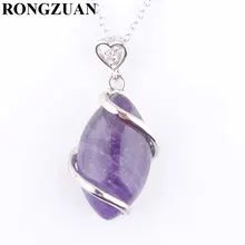 RONGZUAN ожерелье и кулон натуральный камень аметист конский глаз форма бисера Рейки Чакра Кулон цепи ожерелье s ювелирные изделия TN3246