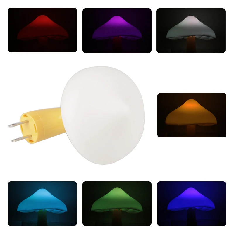 LED Light operated Sensor Motion Mushroom Night Lights 7 Changing