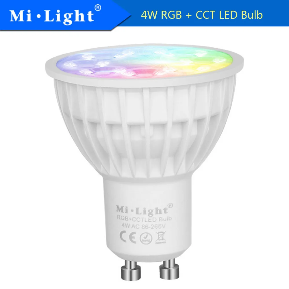 Mi светильник фу103 Светодиодная лампа 4 Вт GU10 RGB + CCT беспроводная 2 4G|Светодиодные