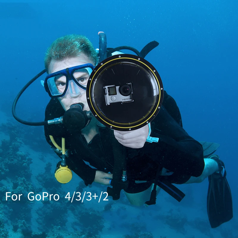 6 дюймовый купольный порт для дайвинга GoPro Hero 4 3 + черная Серебристая камера Go Pro с