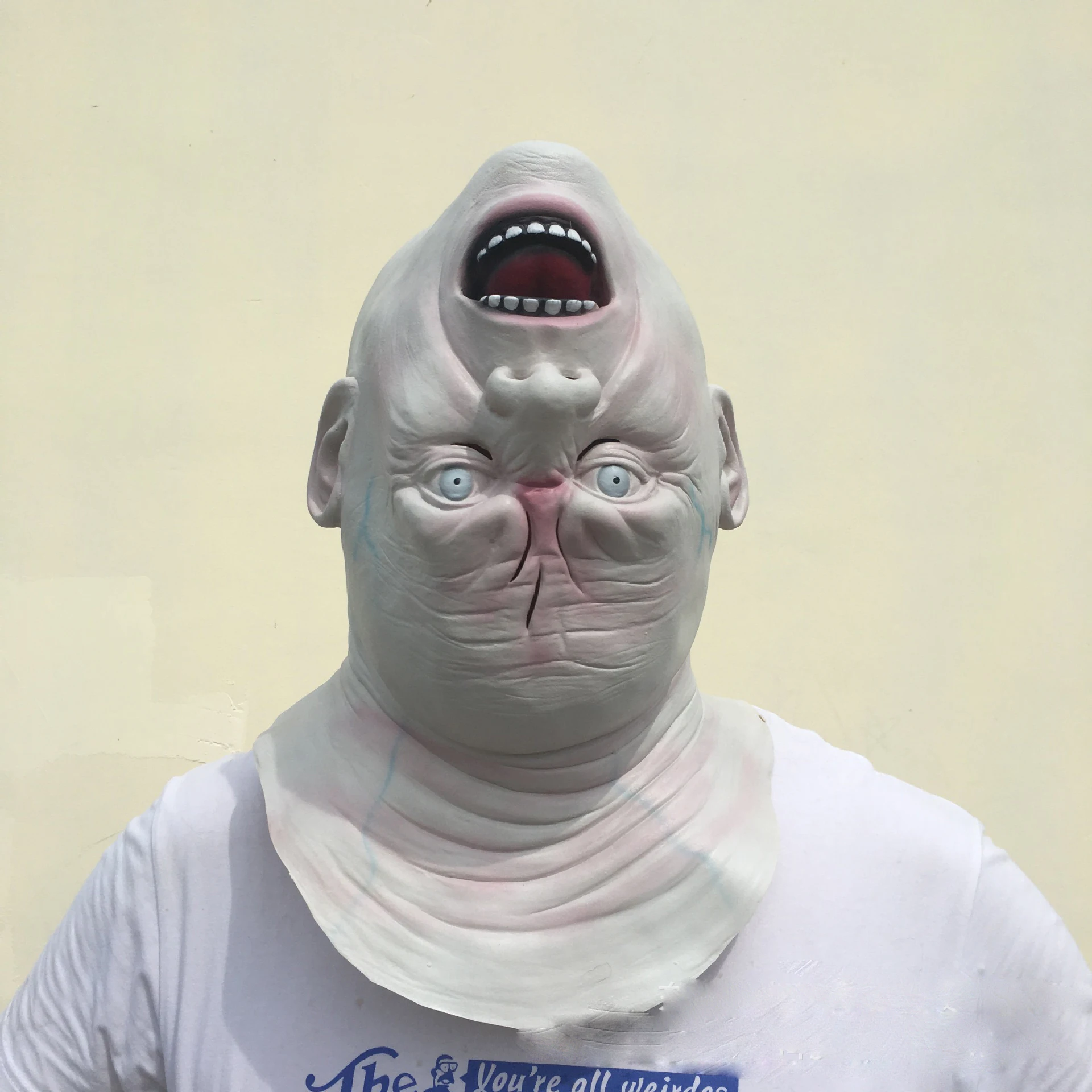 

Horrible Mask Halloween Cosplay Costume Latex Adult Terror Full Head Face Reverse The Head Fancy Ball Helmet Props Scary Masks