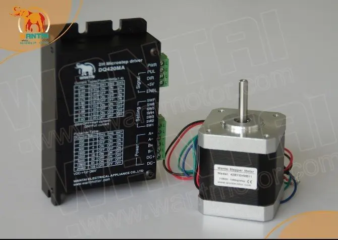 Новое поступление! Wantai 2-осевой шаговый двигатель Nema 17 42BYGHW811 70oz-in + Драйвер DQ542MA 4.2A