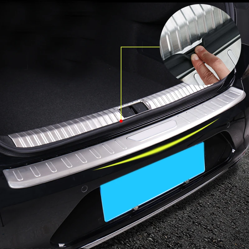 For Volkswagen Passat B8 4-door Sedan 2017-2018 Stainless Inner Outer Rear Guard Bumper Protector Trim Cover 2pcs | Автомобили и