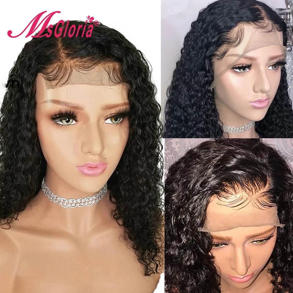 13*6 Lace Front Human Hair Wigs With Baby Hair Pre Plucked Brazilian Remy Curly Human Hair Wigs For Black Women Bleached Knots